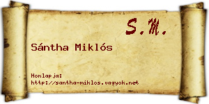 Sántha Miklós névjegykártya